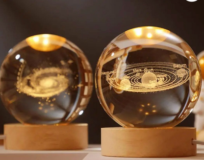 3D Crystal Ball lamps With Base (1 Pc / Mix Design)